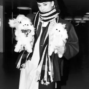 Boy George at Heathrow Airport Print, 26th November 1984