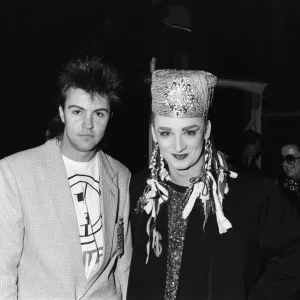 Print of Boy George and Paul Young at Wembley Concert 1984