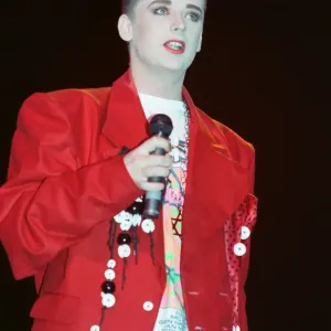 Singer Boy George performing in concert. 14th December 1988 Singer Boy George performing in concert. 14th December 1988