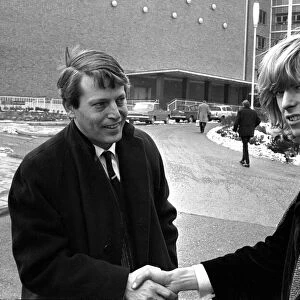Singer David Bowie when he was known as Davy Jones, pictured outside the BBC television