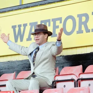 Singer Elton John is back at Watford promising to do what he can to lift the Second