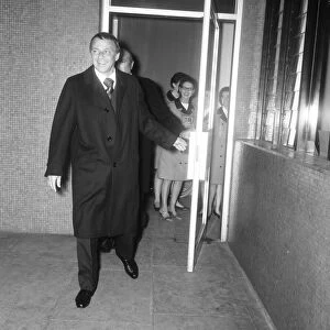 Singer Frank Sinatra pictured as he left the Festival Hall