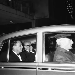 Singer Frank Sinatra seen here leaving the Royal Festival Hall after performing for
