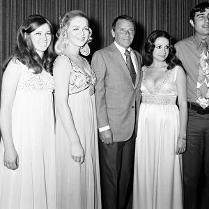 Singer Frank Sinatra seen here with some of the winners during the annual Frank Sinatra