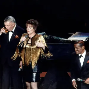 Frank Sinatra with Liza Minnelli and Sammy Davis Jr Print 1989