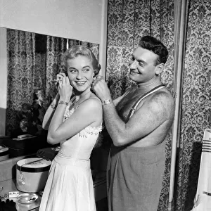 Singer Frankie Laine with wife, Nan Grey. August 1952 C4049-001