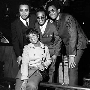 Singer Gladys Knight and the Pips pose for a picture at the Beachcomber Mayfair Hotel