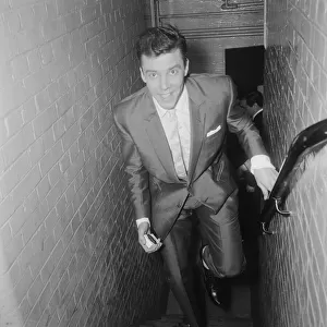 Singer Marty Wilde arrives for concert in Tooting, South London, 7th December 1959