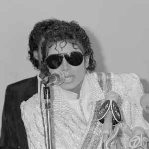 Michael Jackson at Press Conference Print, 12th July 1984 Michael Jackson at Press Conference Print, 12th July 1984
