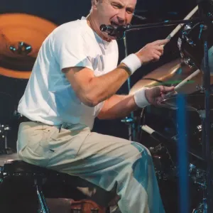 Singer Phil Collins performs in concert at Newcastle Arena 9 November 1997 Singer Phil Collins performs in concert at Newcastle Arena 9 November 1997