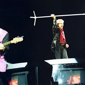 Singer Rod Stewart performs in concert at Newcastle Arena 11 December 1995