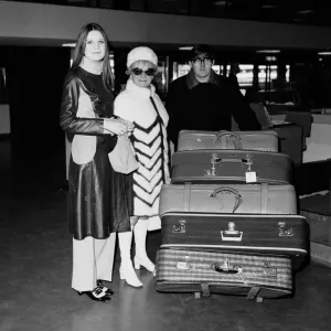 Singer Sandie Shaw seen here with her agent Eve Taylor before their departure to Montreux