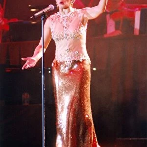 Singer Shirley Bassey performing at the Newcastle Arena. 11 / 05 / 96