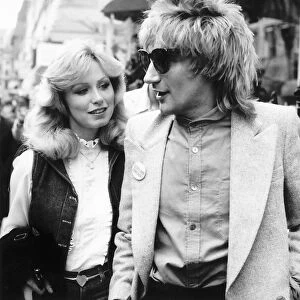 Singer and songwriter Rod Stewart with Marcy Hanson