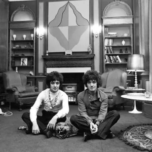 Print of Paul and Barry Ryan in their London flat, November 1968