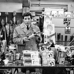 Singer Tom Jones Christmas shopping in London for his 11-year-old son. 3rd December 1968
