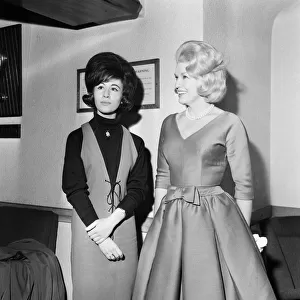 Singers, left to right, Helen Shapiro and Jane Morgan at a recording of the BBC