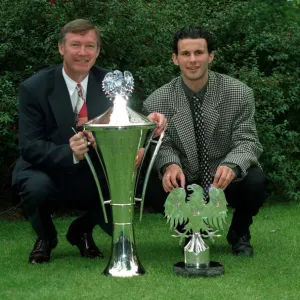 Sir Alex Ferguson and Ryan Giggs Barclays Premiership Trophy Print
