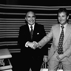 Sir Alf Ramsey former England manager June 1974 shakes hands with Brian Clough at