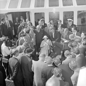 Sir Anthony Eden and Lady Eden arrive back in Liverpool aboard the Empress of Britain Sir Anthony Eden and Lady Eden arrive back in Liverpool aboard the Empress of Britain