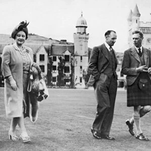 Sir Donald Bradman at Balmoral with The King and Queen. 1st January 1948