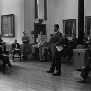 Sir Edmund Hillary at a pre Himalayan expedition conference Sir Edmund Hillary at a pre Himalayan expedition conference