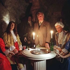 SIR FRANCIS DASHWOOD AT THE RE-OPENING OF HELLFIRE CAVES, WEST WYCOMBE - 28 / 03 / 1995