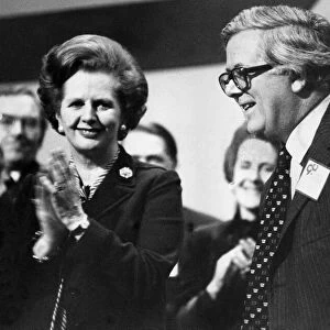 Sir Geoffrey Howe applauded by Margaret Thatcher during Tory party conference