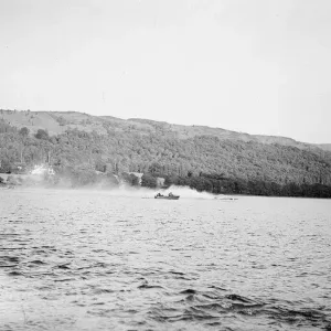 Sir Malcolm Campbell conducts speed trials of his boat Bluebird on Coniston Water, 1947 Sir Malcolm Campbell conducts speed trials of his boat Bluebird on Coniston Water, 1947