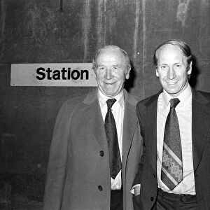 Sir Matt Busby with Bobby Charlton April 1973. Pictured