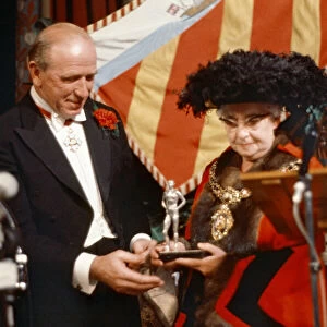 Sir Matt Busby granted freedom of Manchester from Lord Mayor Alderman