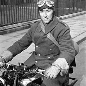 Sir R Ackianl seen here on his motor cycle. January 1936 OL304C