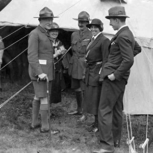Sir Robert Baden Powell left seen here at a Scout rally with senior scout masters at