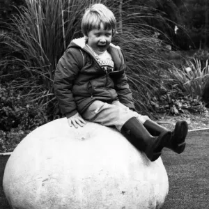 Print of Sitting Pretty featuring Matthew McLean and a record-breaking pumpkin Print of Sitting Pretty featuring Matthew McLean and a record-breaking pumpkin