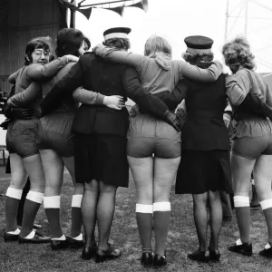 Sixteen traffic wardens of the Shepherds Bush area have formed their own ladies football Sixteen traffic wardens of the Shepherds Bush area have formed their own ladies football