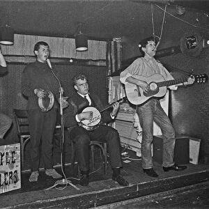 The Skiffle Gamblers performing on stage at the Old Eden Saloon Berlin. Circa 1965