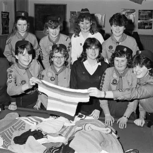 Slaithwaite Church Guides sort through some of the 100 vests they have knitted to be sent Slaithwaite Church Guides sort through some of the 100 vests they have knitted to be sent