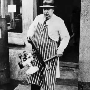 Slapton butcher moving the contents of his shop prior to completion of the evacuation of Slapton butcher moving the contents of his shop prior to completion of the evacuation of
