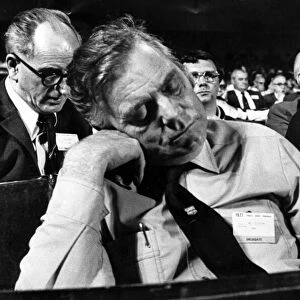 A sleepy delegate at the TUC conference in Blackpool. 8th September 1977