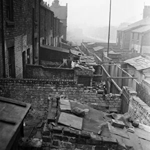 Slum living conditions in the north west of England. 3rd April 1960