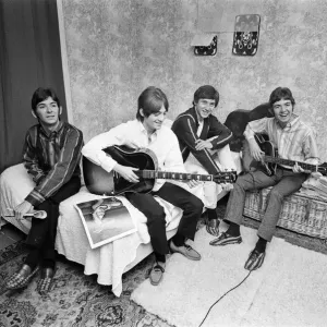 The Small Faces pop group pictured in a provincial hotel room as they watch their latest The Small Faces pop group pictured in a provincial hotel room as they watch their latest