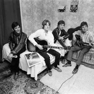 The Small Faces pop group pictured in a provincial hotel room as they watch their latest The Small Faces pop group pictured in a provincial hotel room as they watch their latest