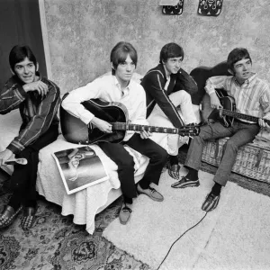 The Small Faces pop group pictured in a provincial hotel room as they watch their latest The Small Faces pop group pictured in a provincial hotel room as they watch their latest