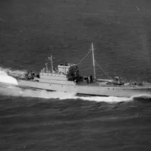 Print of a small high-speed vessel in the Skagerrak