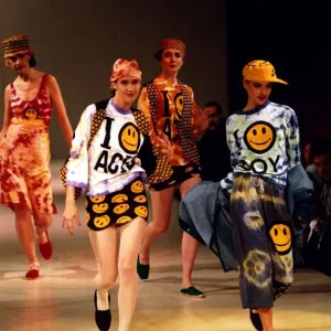 Smiley Fashion - Boy at Hyper Hyper catwalk models sporting designs with the yellow Smiley Fashion - Boy at Hyper Hyper catwalk models sporting designs with the yellow