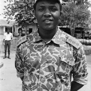 A smiling Biafran soldier seen here during the Biafran conlict A smiling Biafran soldier seen here during the Biafran conlict