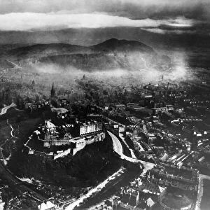 Smoke clouds over the Scottish capital city of Edinburgh, 1914