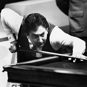 Snooker player Joe Johnson in action during the 1986 World Championship Final against