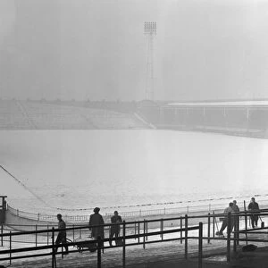 Snow covered pitch at the Victoria Gound, home of Stoke City, 16th January 1963