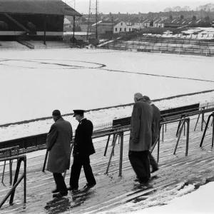 Snow covered Selhurst Park, home ground of Crystal Palace Football Club. 15th March 1965 Snow covered Selhurst Park, home ground of Crystal Palace Football Club. 15th March 1965